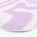 Modern Retro Liquid Swirl Abstract in Light Lilac Bath Mat Gallery Image 3