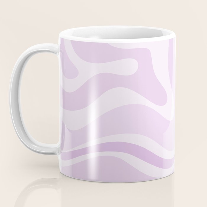 Modern Retro Liquid Swirl Abstract in Light Lilac Coffee Mug Gallery Image 3