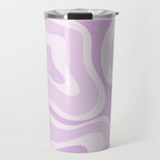 Modern Retro Liquid Swirl Abstract in Light Lilac Travel Mug Gallery Image 1