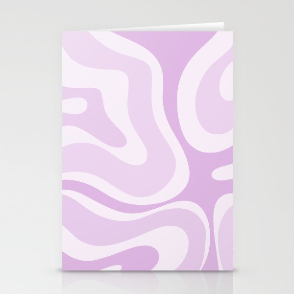 Modern Retro Liquid Swirl Abstract in Light Lilac Stationery Card Gallery Image 1