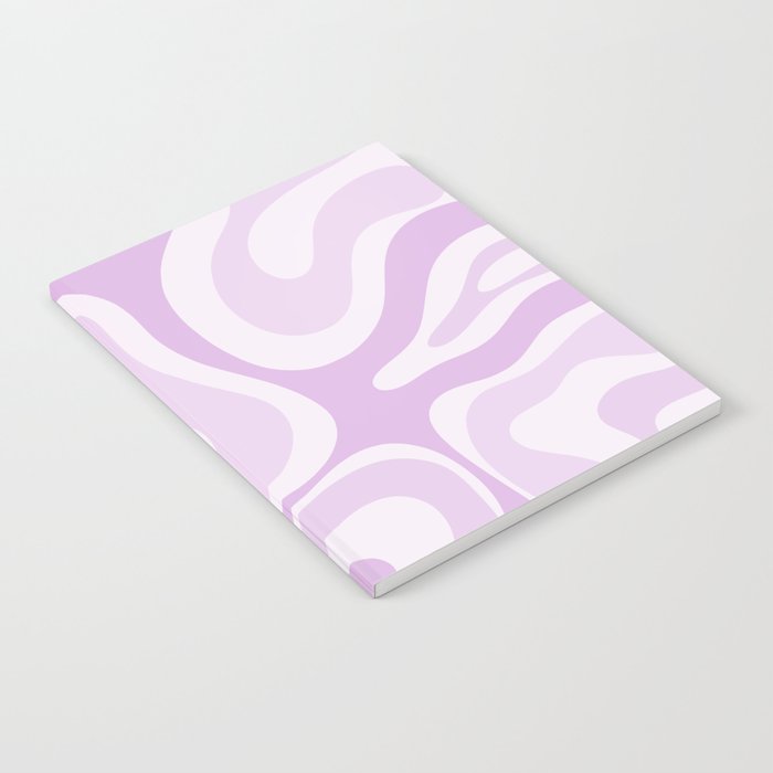 Modern Retro Liquid Swirl Abstract in Light Lilac Notebook Gallery Image 2