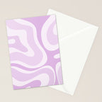 Modern Retro Liquid Swirl Abstract in Light Lilac Stationery Card Gallery Image 2