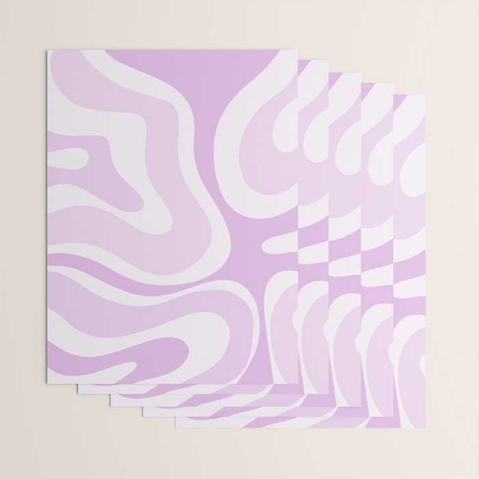 Modern Retro Liquid Swirl Abstract in Light Lilac Wrapping Paper Gallery Image 3