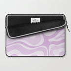 Modern Retro Liquid Swirl Abstract in Light Lilac Laptop Sleeve Gallery Image 2