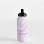Modern Retro Liquid Swirl Abstract in Light Lilac Water Bottle Gallery Image 2