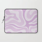 Modern Retro Liquid Swirl Abstract in Light Lilac Laptop Sleeve Gallery Image 1