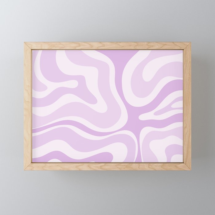 Modern Retro Liquid Swirl Abstract in Light Lilac Mini Art Print Gallery Image 1