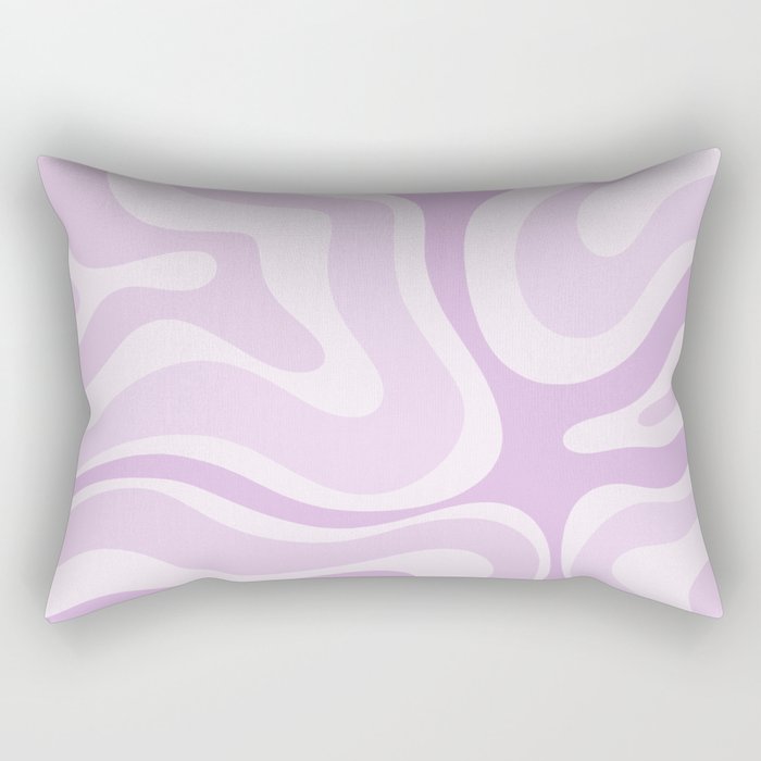 Modern Retro Liquid Swirl Abstract in Light Lilac Rectangular Pillow Gallery Image 2