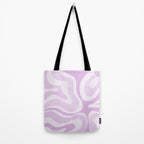 Modern Retro Liquid Swirl Abstract in Light Lilac Tote Bag Gallery Image 2