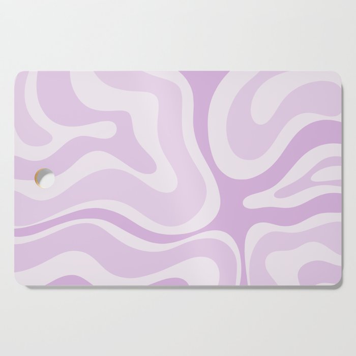 Modern Retro Liquid Swirl Abstract in Light Lilac Cutting Board Gallery Image 1