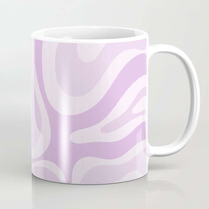 Modern Retro Liquid Swirl Abstract in Light Lilac Coffee Mug Gallery Image 1