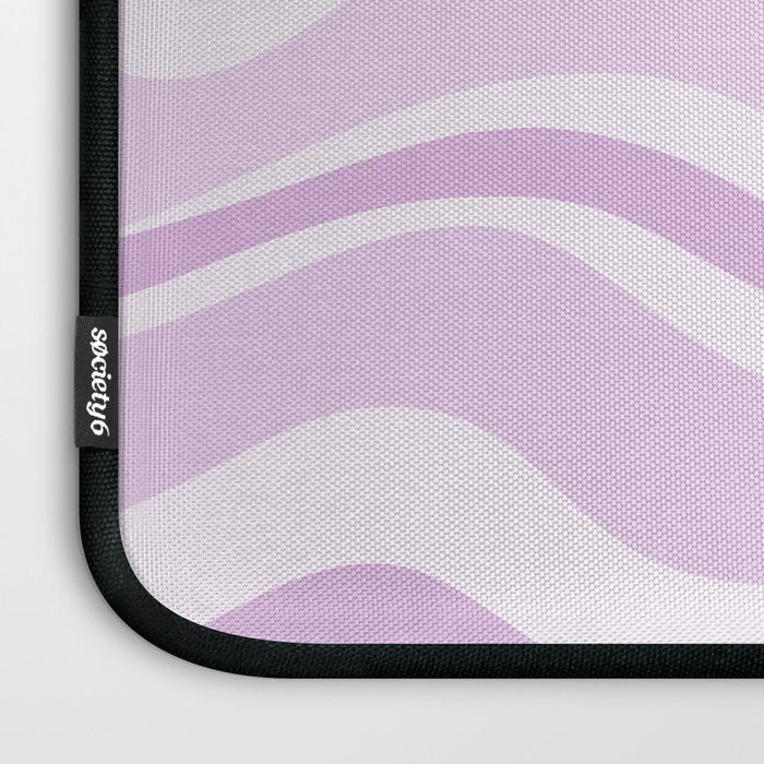 Modern Retro Liquid Swirl Abstract in Light Lilac Laptop Sleeve Gallery Image 3