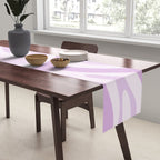 Modern Retro Liquid Swirl Abstract in Light Lilac Table Runner Gallery Image 2