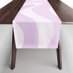 Modern Retro Liquid Swirl Abstract in Light Lilac Table Runner Gallery Image 1