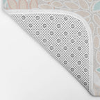 Floral Prints, Soft, Peach and Teal, Modern Print Art Bath Mat Gallery Image 2
