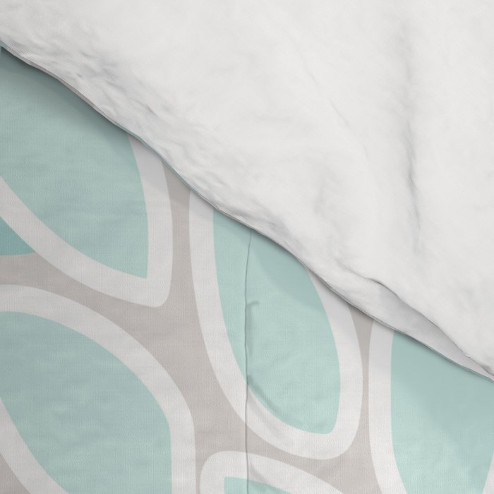Floral Prints, Soft, Peach and Teal, Modern Print Art Comforter Gallery Image 4