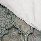 Old Moroccan Tiles Pattern Teal Beige Distressed Style Comforter Gallery Image 4