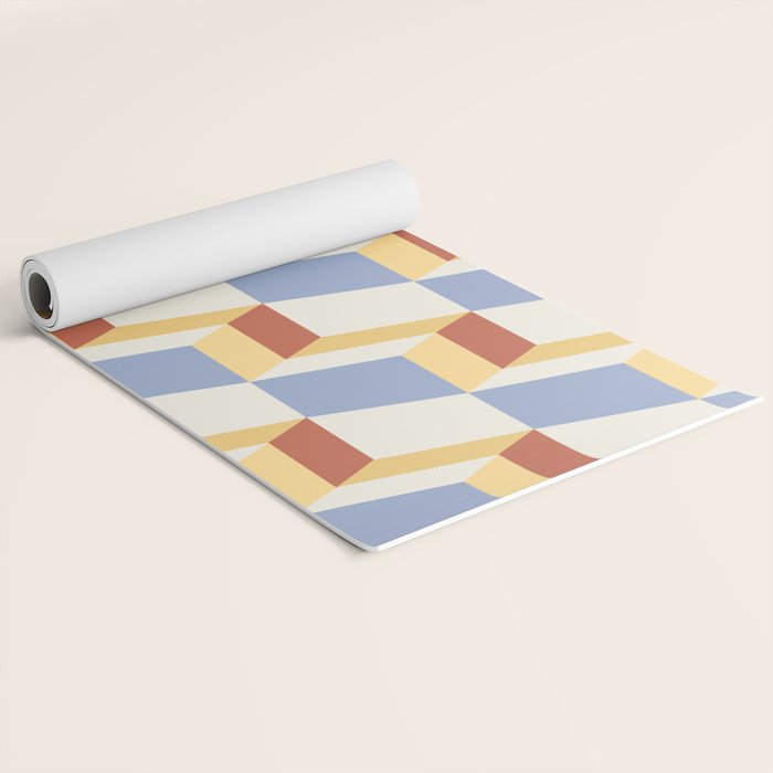 Cuboid Geometric Abstract Shapes Pattern XXIX Yoga Mat Gallery Image 2