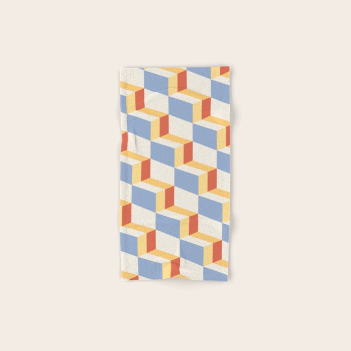 Cuboid Geometric Abstract Shapes Pattern XXIX Bath Towel Gallery Image 1