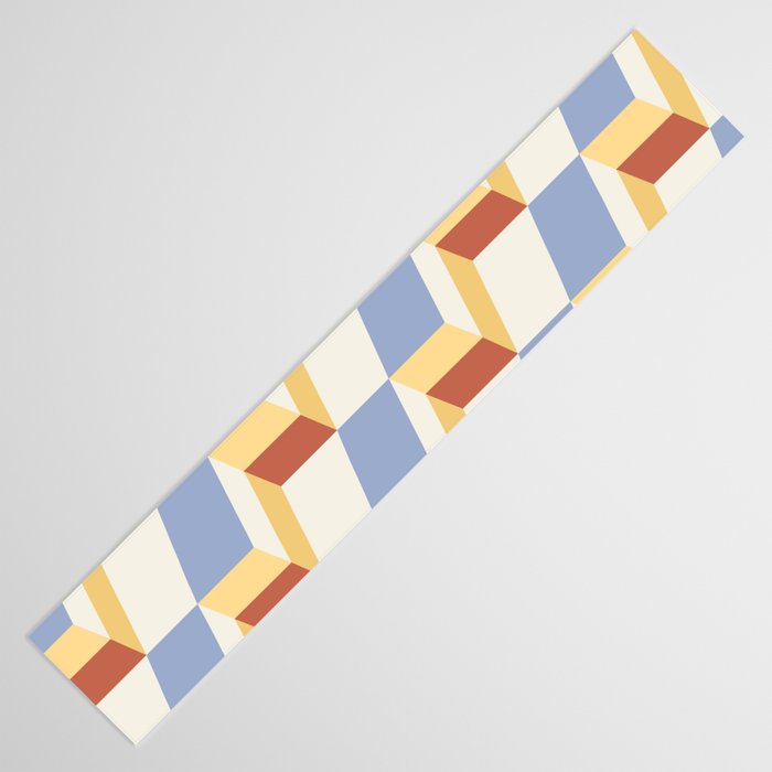 Cuboid Geometric Abstract Shapes Pattern XXIX Table Runner Gallery Image 3
