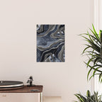 Navy Blue Black Marble Agate Silver Glitter Glam #1 (Faux Glitter) #decor #art #society6 Poster Gallery Image 2