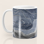 Navy Blue Black Marble Agate Silver Glitter Glam #1 (Faux Glitter) #decor #art #society6 Coffee Mug Gallery Image 3