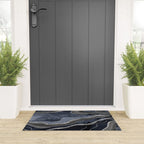 Navy Blue Black Marble Agate Silver Glitter Glam #1 (Faux Glitter) #decor #art #society6 Welcome Mat Gallery Image 3