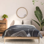 Navy Blue Black Marble Agate Silver Glitter Glam #1 (Faux Glitter) #decor #art #society6 Comforter Gallery Image 3