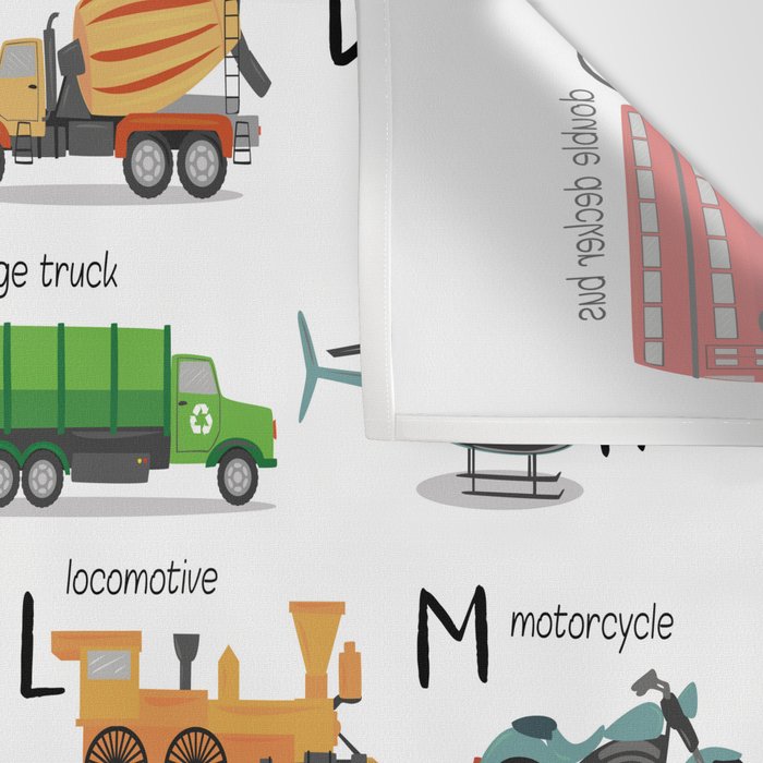 Transportation alphabet Wall Tapestry Gallery Image 3