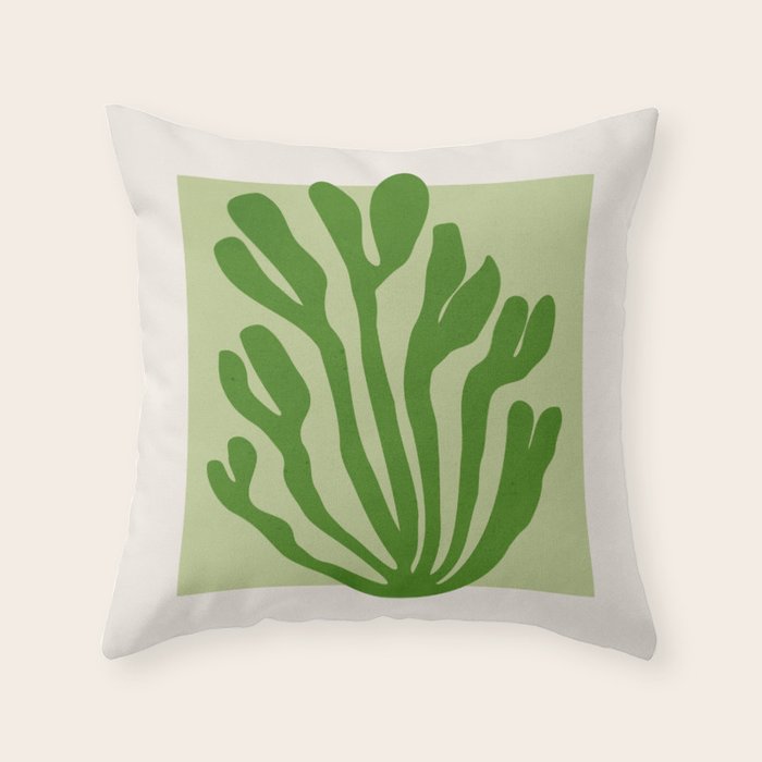 La Palma & Sage: Matisse Paper Leaf Cutouts 03 Throw Pillow Gallery Image 1