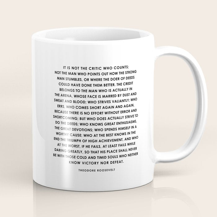 The Man in the Arena - Theodore Roosevelt Coffee Mug Gallery Image 1