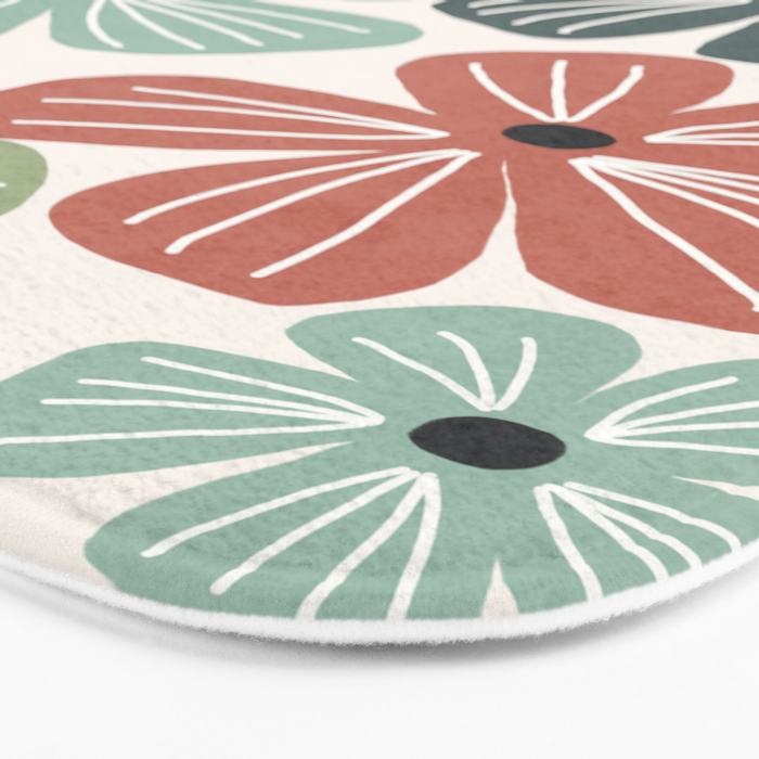 Frangipani flowers - earthy Bath Mat Gallery Image 3