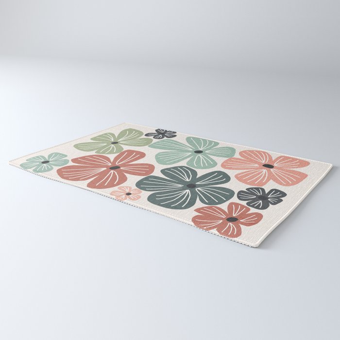 Frangipani flowers - earthy Rug Gallery Image 3