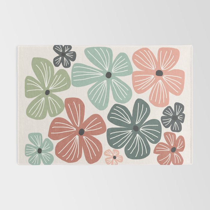 Frangipani flowers - earthy Rug Gallery Image 2