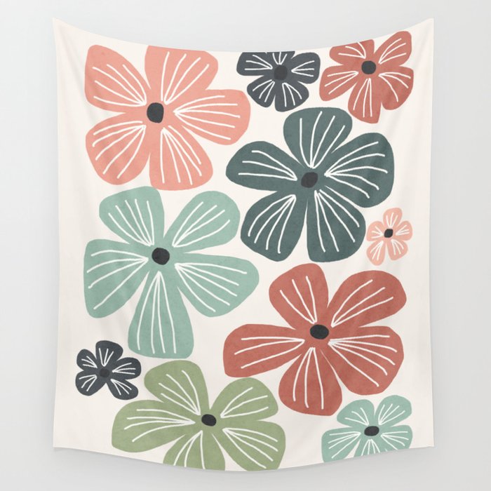 Frangipani flowers - earthy Wall Tapestry Gallery Image 4