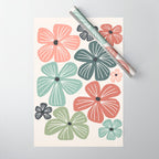 Frangipani flowers - earthy Wrapping Paper Gallery Image 1