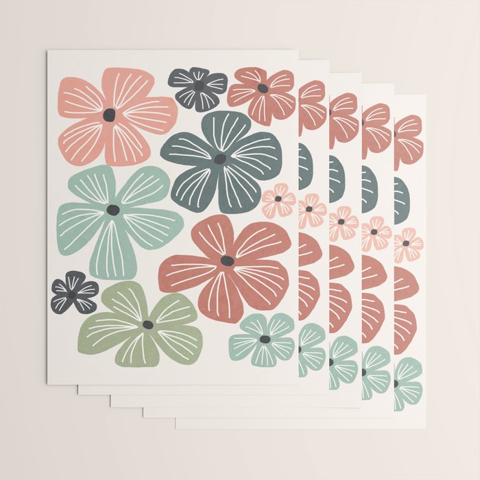 Frangipani flowers - earthy Wrapping Paper Gallery Image 3