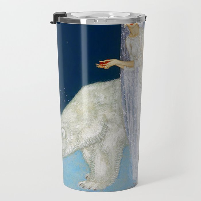 The Bride and the Polar Bears, The Ice Maiden fairy tale portrait painting by Edmund Dulac   Travel Mug Gallery Image 3