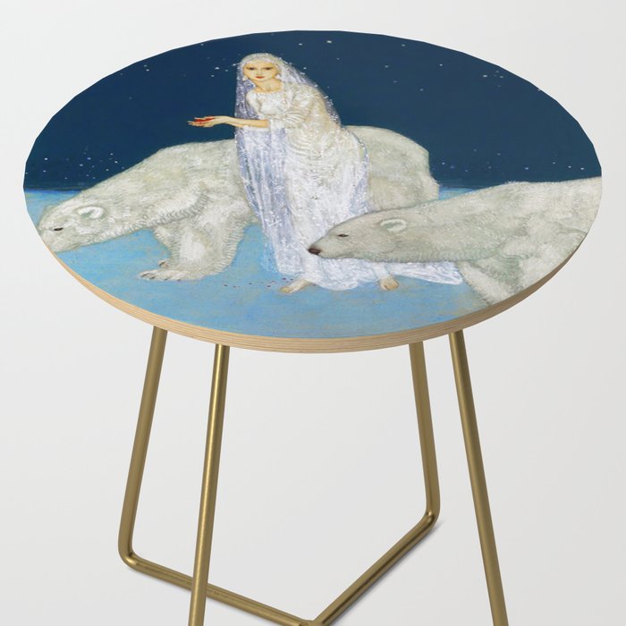 The Bride and the Polar Bears, The Ice Maiden fairy tale portrait painting by Edmund Dulac   Side Table Gallery Image 2