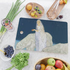 The Bride and the Polar Bears, The Ice Maiden fairy tale portrait painting by Edmund Dulac   Cutting Board Gallery Image 2