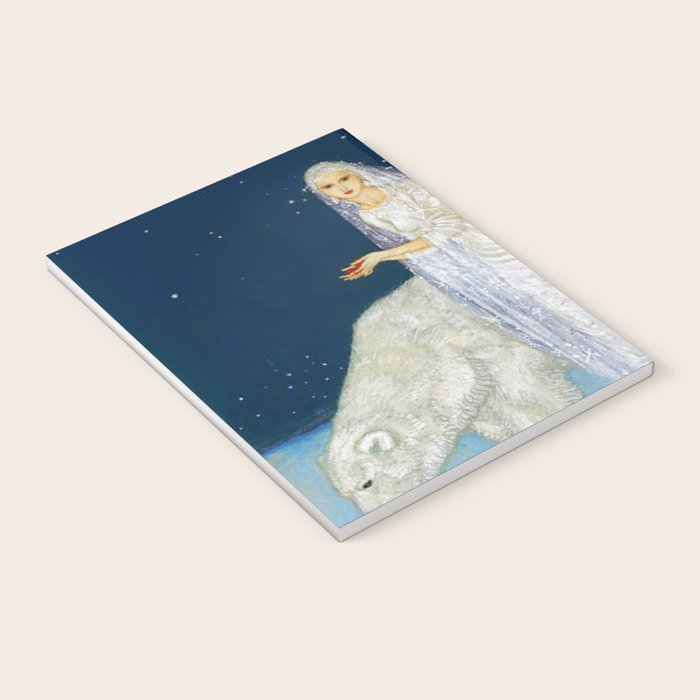 The Bride and the Polar Bears, The Ice Maiden fairy tale portrait painting by Edmund Dulac   Notebook Gallery Image 3