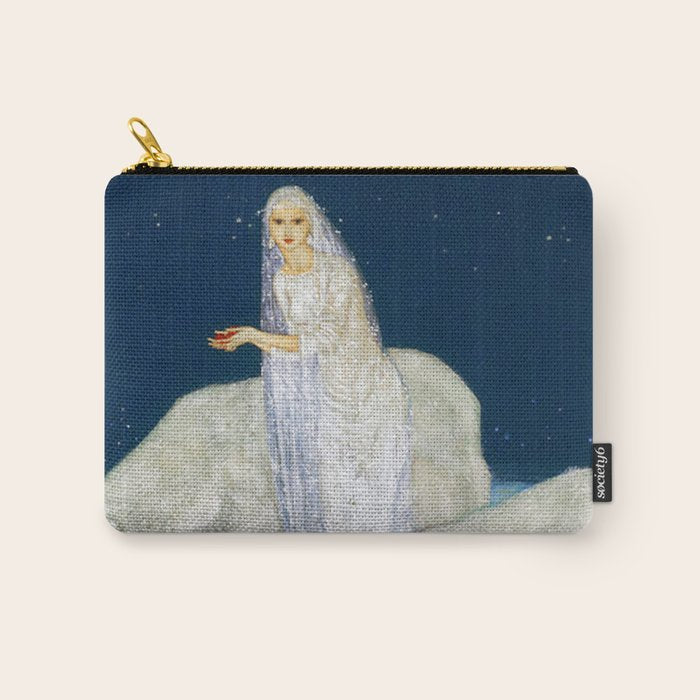 The Bride and the Polar Bears, The Ice Maiden fairy tale portrait painting by Edmund Dulac   Carry All Pouch Gallery Image 1