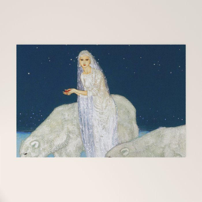 The Bride and the Polar Bears, The Ice Maiden fairy tale portrait painting by Edmund Dulac   Welcome Mat Gallery Image 1