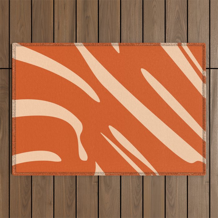 Abstract Composition in Orange & Peach Outdoor Rug Gallery Image 1