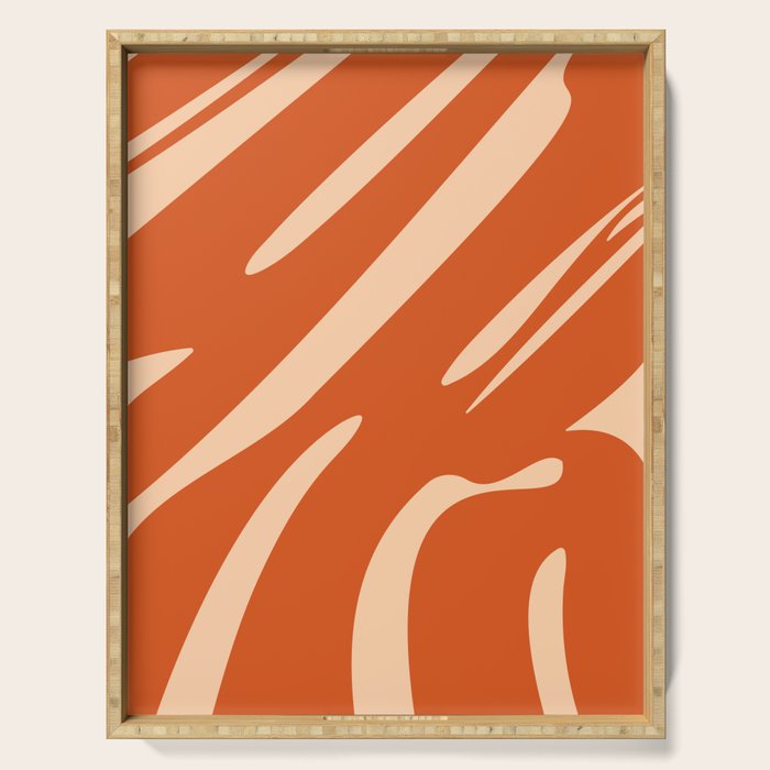 Abstract Composition in Orange & Peach Serving Tray Gallery Image 1