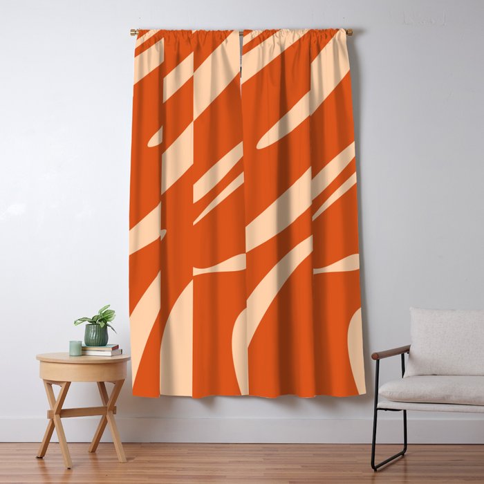 Abstract Composition in Orange & Peach Window Curtain Gallery Image 5