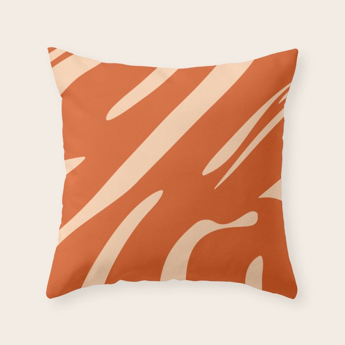 Abstract Composition in Orange & Peach Throw Pillow Gallery Image 1