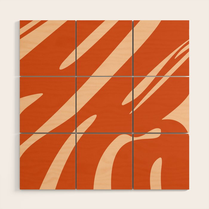 Abstract Composition in Orange & Peach Wood Wall Art Gallery Image 1
