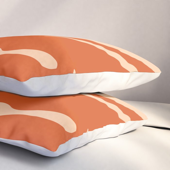 Abstract Composition in Orange & Peach Pillow Sham Gallery Image 3