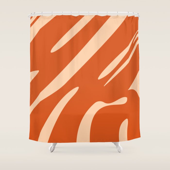 Abstract Composition in Orange & Peach Shower Curtain Gallery Image 1
